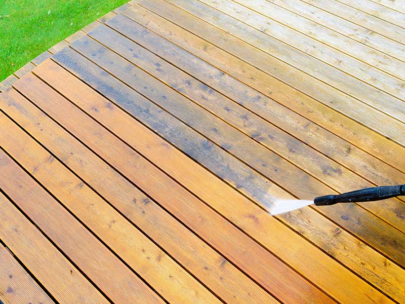 Troy pressure washing deck cleaning